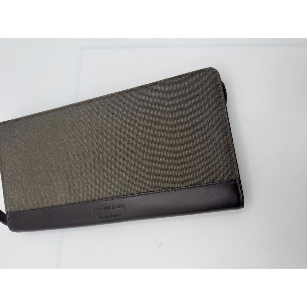 Cutter & Buck NWT Leather Passport Travel Portfolio NEW Zipper Houndstooth